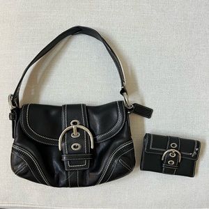 Coach black leather purse and wallet